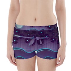 Scenery Sea Full Moon Stylized Boyleg Bikini Wrap Bottoms by Pakrebo