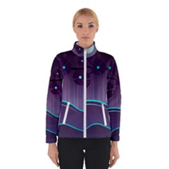 Scenery Sea Full Moon Stylized Winter Jacket by Pakrebo