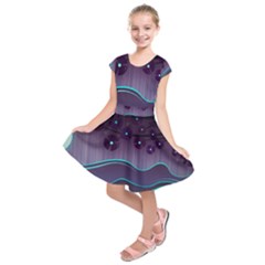 Scenery Sea Full Moon Stylized Kids  Short Sleeve Dress by Pakrebo