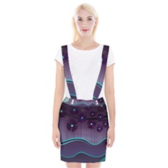 Scenery Sea Full Moon Stylized Braces Suspender Skirt by Pakrebo