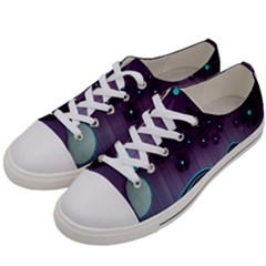 Scenery Sea Full Moon Stylized Women s Low Top Canvas Sneakers by Pakrebo