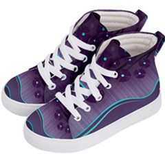 Scenery Sea Full Moon Stylized Kids  Hi-top Skate Sneakers by Pakrebo