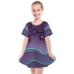 Scenery Sea Full Moon Stylized Kids  Smock Dress by Pakrebo