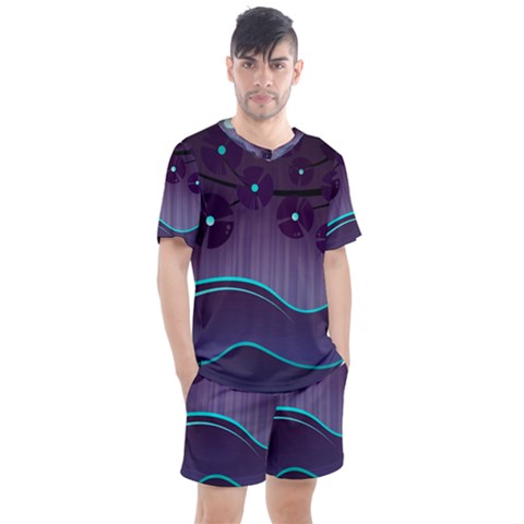 Scenery Sea Full Moon Stylized Men s Mesh Tee And Shorts Set by Pakrebo