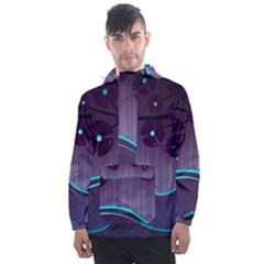 Scenery Sea Full Moon Stylized Men s Front Pocket Pullover Windbreaker by Pakrebo