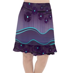 Scenery Sea Full Moon Stylized Fishtail Chiffon Skirt