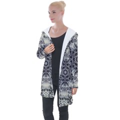 Abstract Background Texture Design Longline Hooded Cardigan by Pakrebo