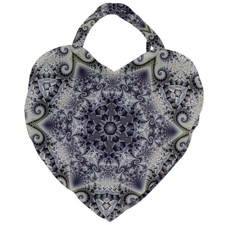 Abstract Background Texture Design Giant Heart Shaped Tote