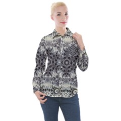 Abstract Background Texture Design Women s Long Sleeve Pocket Shirt