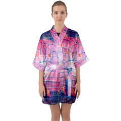 Evolution Artificial Intelligence Quarter Sleeve Kimono Robe by Pakrebo