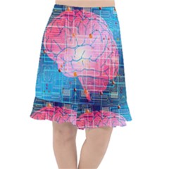 Evolution Artificial Intelligence Fishtail Chiffon Skirt by Pakrebo