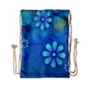 Bokeh Floral Blue Design Drawstring Bag (Small) View1