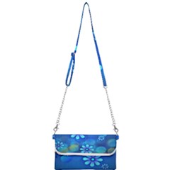 Bokeh Floral Blue Design Mini Crossbody Handbag by Pakrebo