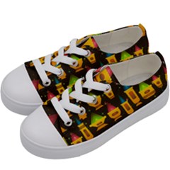 Pattern Non Seamless Objects Pots Kids  Low Top Canvas Sneakers by Pakrebo