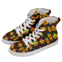 Pattern Non Seamless Objects Pots Men s Hi-top Skate Sneakers by Pakrebo