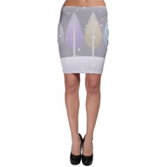 Winter Season Simple Pastels Grey Bodycon Skirt by Pakrebo