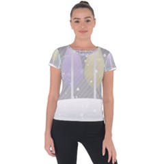 Winter Season Simple Pastels Grey Short Sleeve Sports Top 