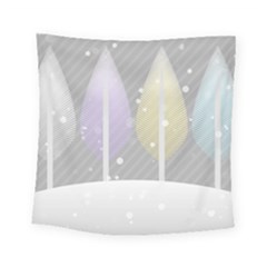 Winter Season Simple Pastels Grey Square Tapestry (small) by Pakrebo