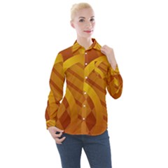 Background Abstract Shapes Circle Women s Long Sleeve Pocket Shirt