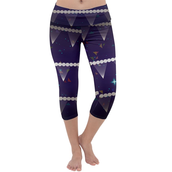 Background Buntings Stylized Capri Yoga Leggings