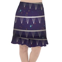 Background Buntings Stylized Fishtail Chiffon Skirt