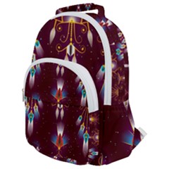 Background Pattern Non Seamless Rounded Multi Pocket Backpack