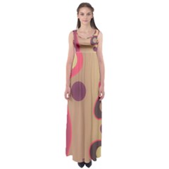 Background Wavy Pinks Bright Empire Waist Maxi Dress by Pakrebo