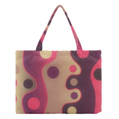 Background Wavy Pinks Bright Medium Tote Bag by Pakrebo