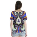 Abstract Texture Fractal Figure V-Neck Flutter Sleeve Top View2