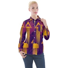 Background Pattern Non Seamless Women s Long Sleeve Pocket Shirt