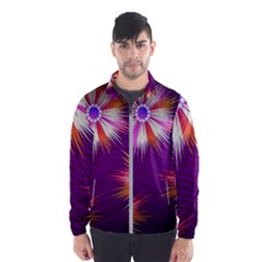 Floral Non Seamless Pattern Purple Men s Windbreaker