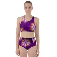 Floral Non Seamless Pattern Purple Racer Back Bikini Set by Pakrebo