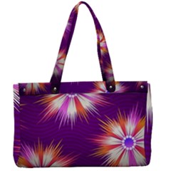 Floral Non Seamless Pattern Purple Canvas Work Bag