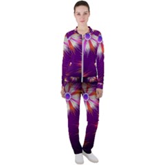 Floral Non Seamless Pattern Purple Casual Jacket And Pants Set