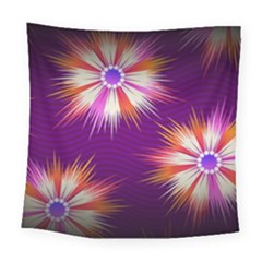 Floral Non Seamless Pattern Purple Square Tapestry (large) by Pakrebo