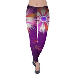 Floral Non Seamless Pattern Purple Velvet Leggings by Pakrebo