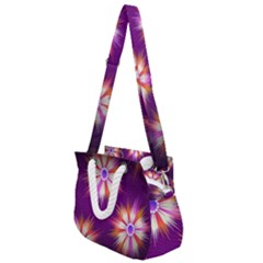 Floral Non Seamless Pattern Purple Rope Handles Shoulder Strap Bag