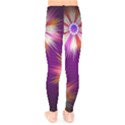 Floral Non Seamless Pattern Purple Kids  Legging View2