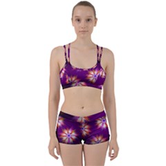 Floral Non Seamless Pattern Purple Perfect Fit Gym Set