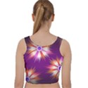 Floral Non Seamless Pattern Purple Velvet Racer Back Crop Top View2