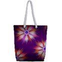 Floral Non Seamless Pattern Purple Full Print Rope Handle Tote (Small) View2