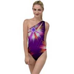 Floral Non Seamless Pattern Purple To One Side Swimsuit