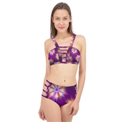 Floral Non Seamless Pattern Purple Cage Up Bikini Set by Pakrebo