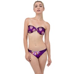 Floral Non Seamless Pattern Purple Classic Bandeau Bikini Set