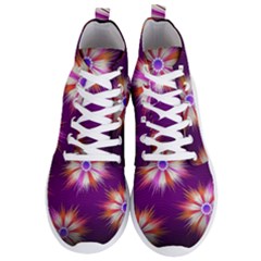 Floral Non Seamless Pattern Purple Men s Lightweight High Top Sneakers by Pakrebo