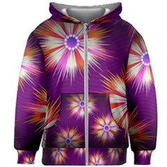 Floral Non Seamless Pattern Purple Kids  Zipper Hoodie Without Drawstring