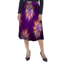 Floral Non Seamless Pattern Purple Classic Velour Midi Skirt 