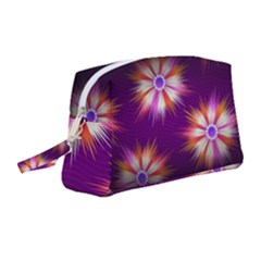 Floral Non Seamless Pattern Purple Wristlet Pouch Bag (medium)