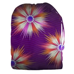 Floral Non Seamless Pattern Purple Drawstring Pouch (xxxl)