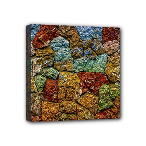 Texture Stone Structure Pattern Mini Canvas 4  X 4  (stretched) by Pakrebo